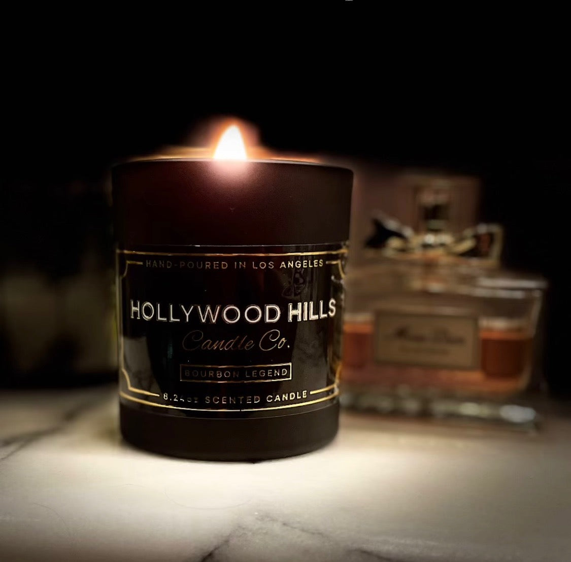 Bourbon Legend: 8.24 oz Wooden-Wick Scented Candle