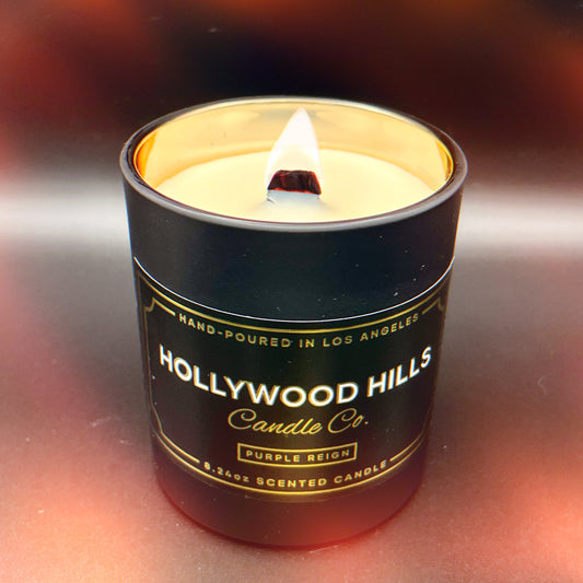 Purple Reign: 8.24 oz Wooden-Wick Scented Candle